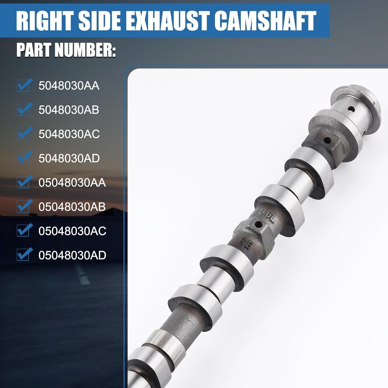 LH RH Intake Camshaft Pair Set For 2016-2024 for Jeep for Dodge for Chrysler for Ram 3.6L V6