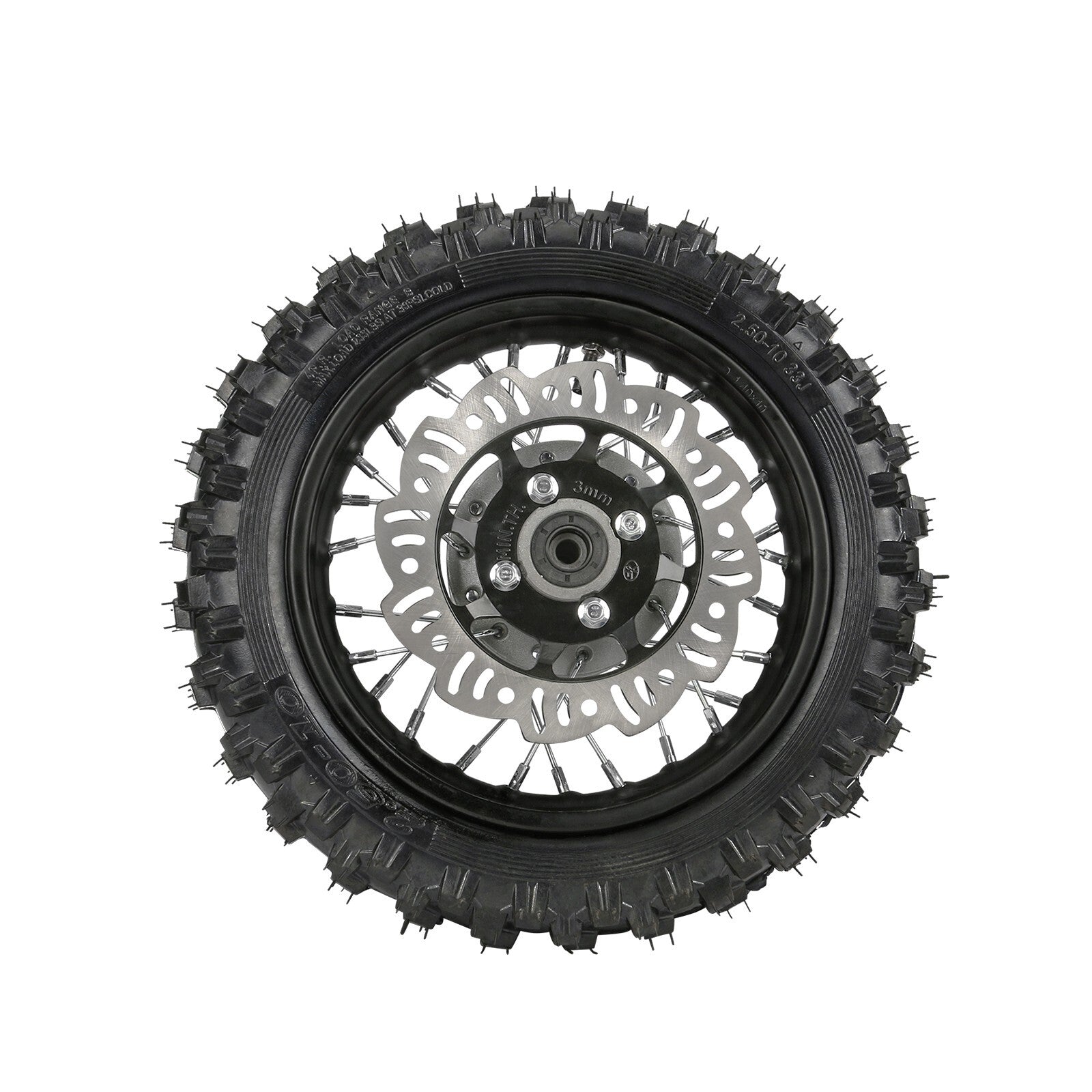 10-inch front wheel, 2.50-10 tire, rim, disc brakes, suitable for Dirt Pit bicycles, for Honda CRF50 Apollo