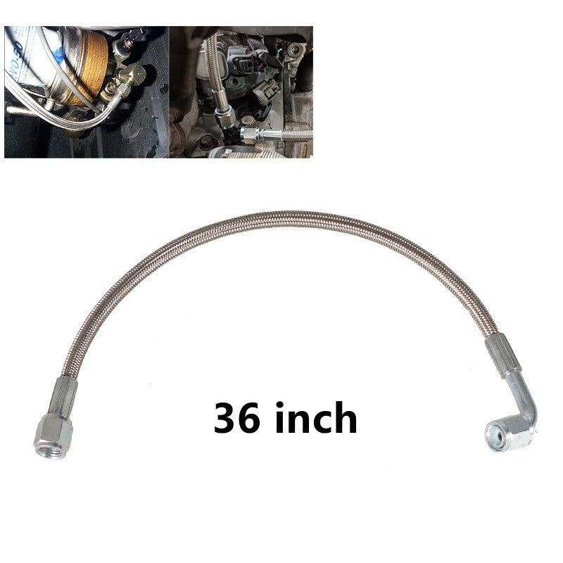 36 Turbo Oil Feed LineSteel Braided PTFE Line 4AN 90° Straight Hose End Teflon