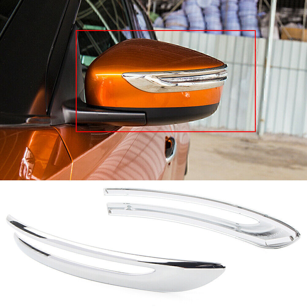 ABS Chrome Rearview Mirror Stripe Protective Cover 2-Piece Set Suitable for Nissan Kicks 2017-2019 18