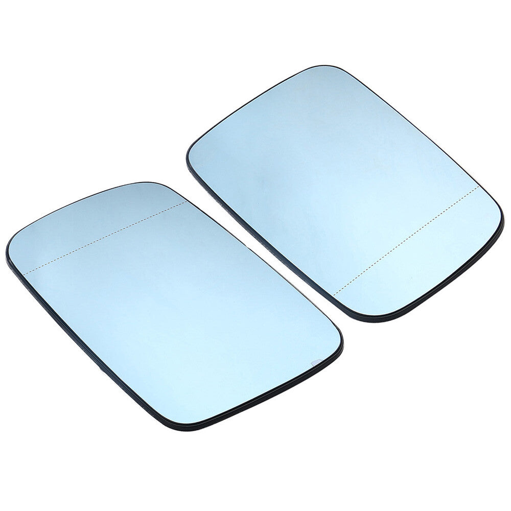 Left and Right Front Door Mirror Glass Heated for BMW E46 Coupe Cabrio Blue