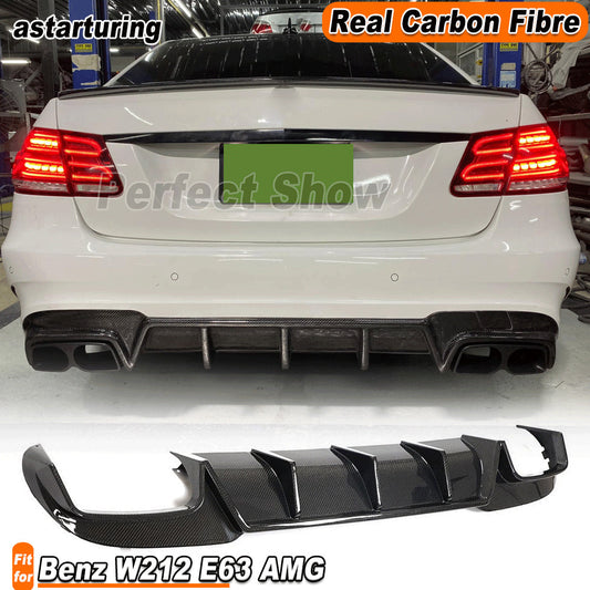for Mercedes-Benz E Class W212 E63 AMG 2013-16 REAL Carbon Rear Bumper Diffuser