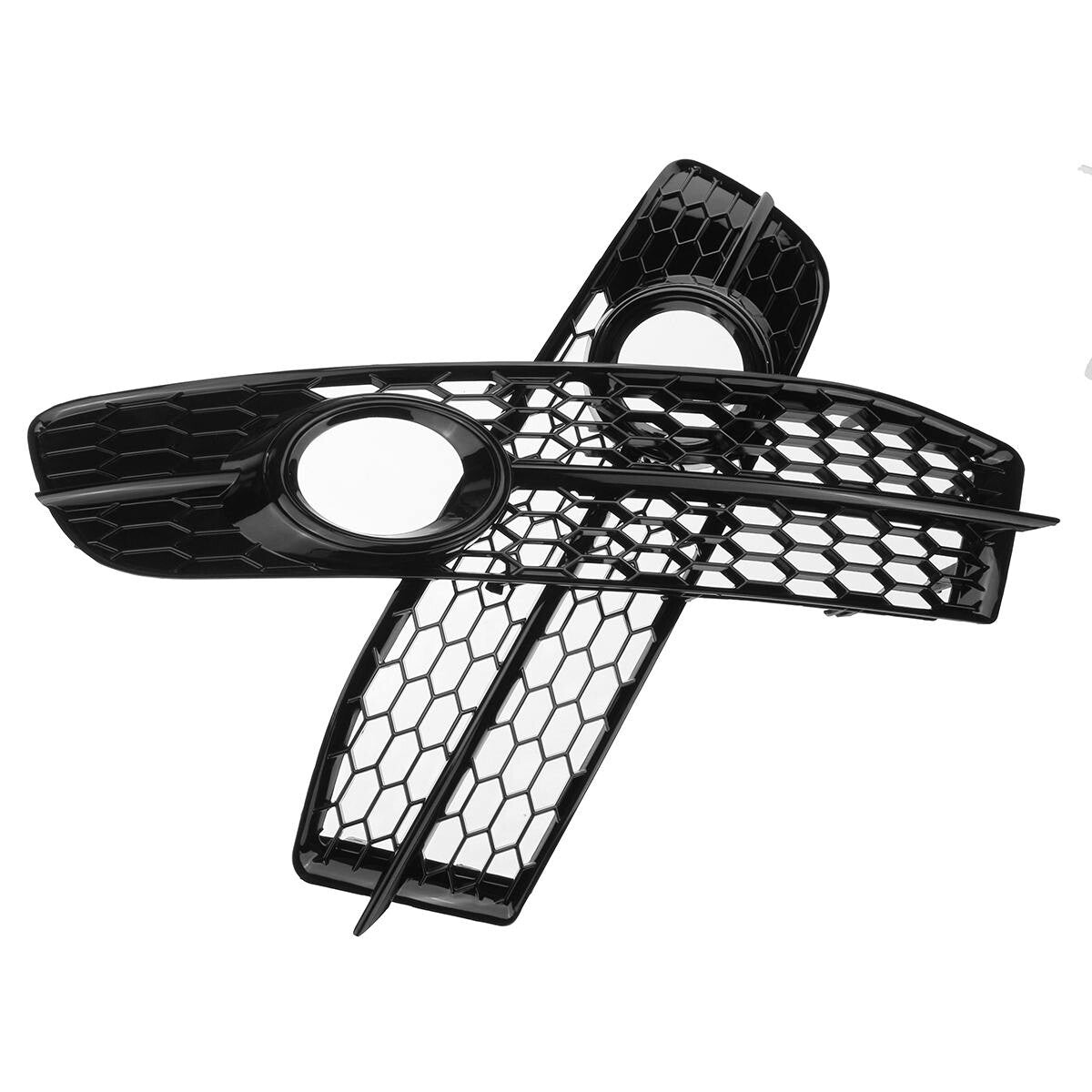 Black front bumper fog light grille cover with honeycomb pattern suitable for Audi A6 C6 S-line 08-11