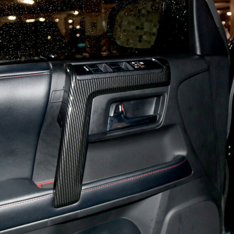 for Toyota 4Runner 2010-2023 Carbon Fiber ABS Inner Door Armrest Cover Trim 4Pcs