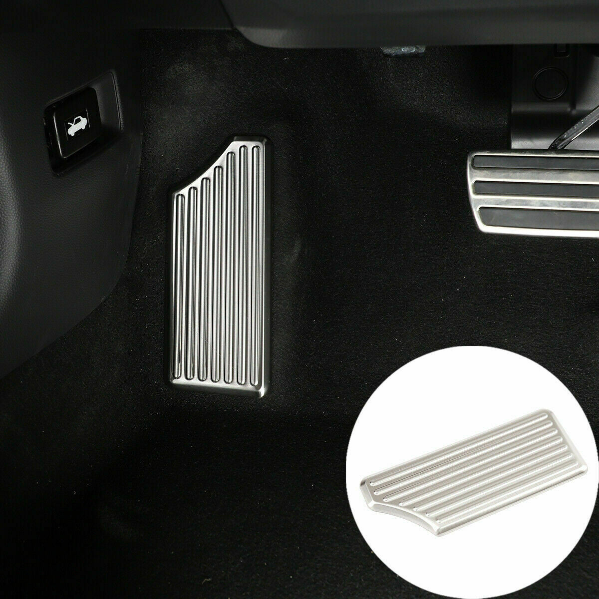 for Honda for Civic 22-2024 Silver Driver Left Foot Rest Pedal Plate Cover Trim 1PC