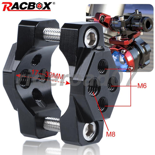 CNC Motorcycle Spotlight Bracket Handlebar Bumper Frame Holder Black 17-32mm