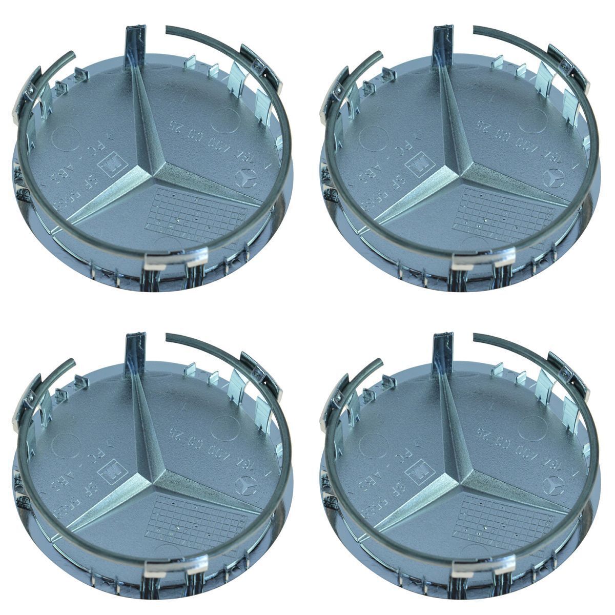 Equipment Manufacturer Wheel Center Cover with Raised Star 4-Piece Chrome Alloy Set for Mercedes-Benz 66470207