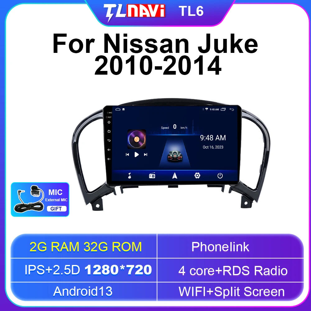 for Nissan Juke YF15 2010-2014 Car Radio Carplay GPS Multimedia Player Screen