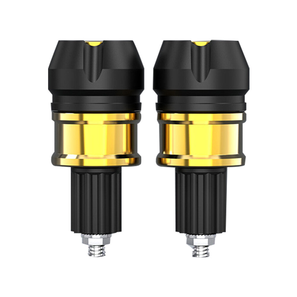 1 Pair Black Motorcycle Bike ATVs Handlebar Grips Bar End Cap Plugs Slider Gold