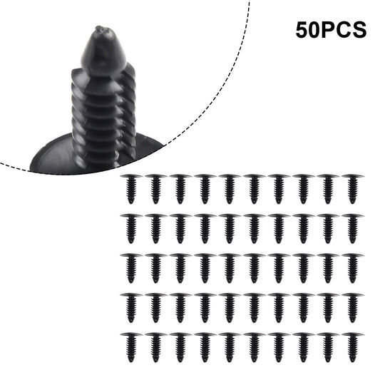50 new Car Mudguard Plastic Rivets Black Fastener Clips for Nissan