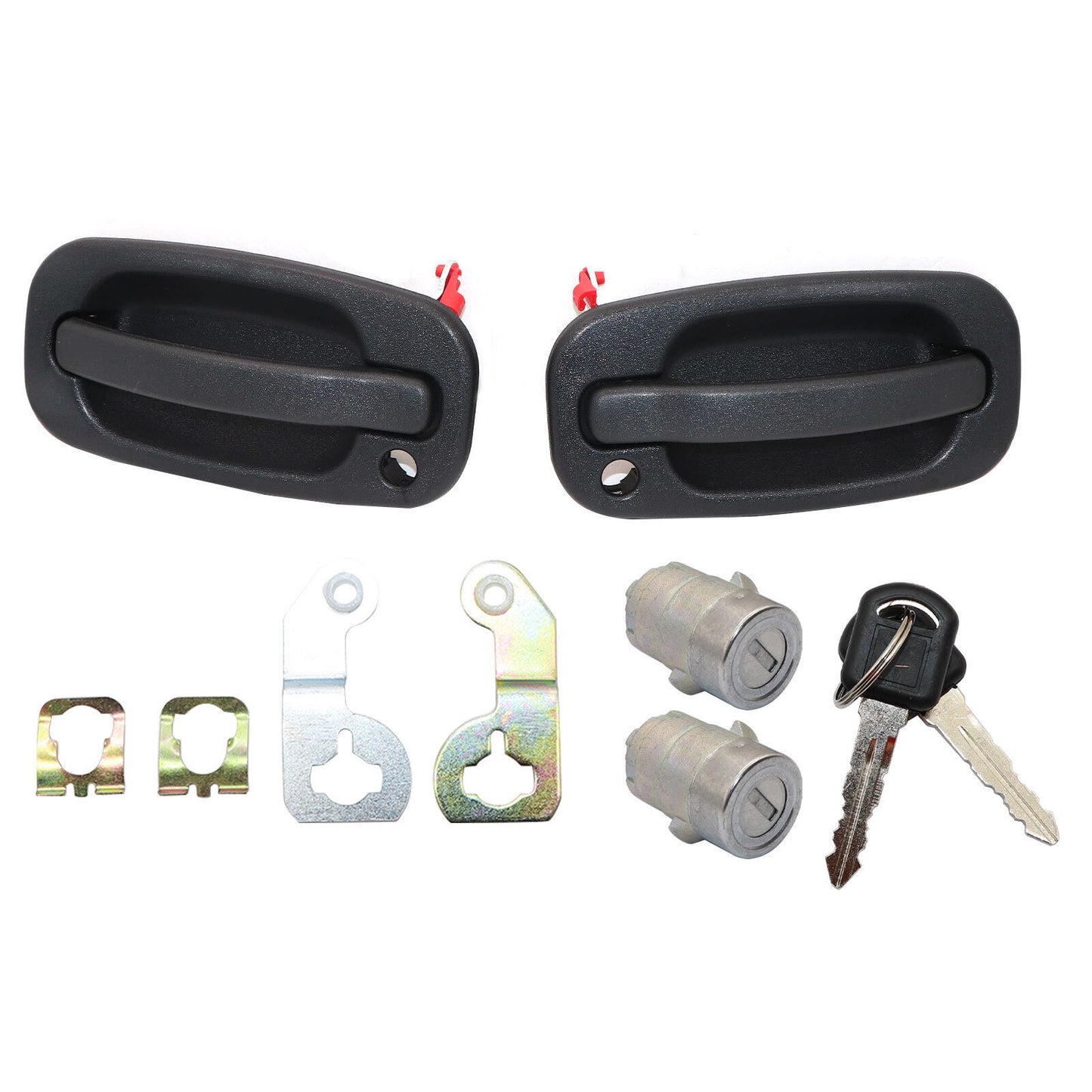 Textured exterior door handle+door lock cylinder kit for silverado 2001-2006