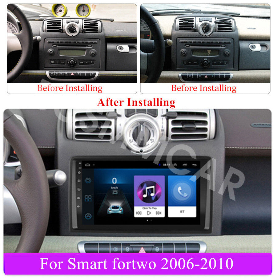 Fit For 2005-2010 for Smart Fortwo Android 13 Radio Car Stereo GPS BT FM For CarPlay