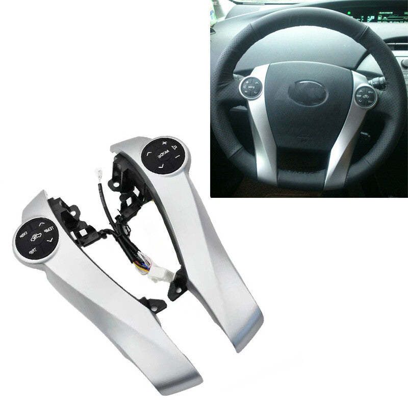 Cruise control switch button on silver steering wheel for Toyota Aqua Prius C