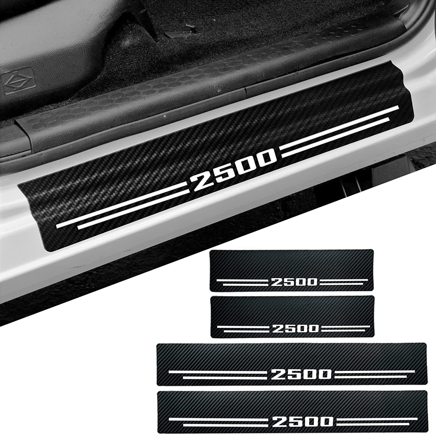 4pcs for Chevy Silverado 2500 Cab Accessory Door Sill Plate Threshold Protector