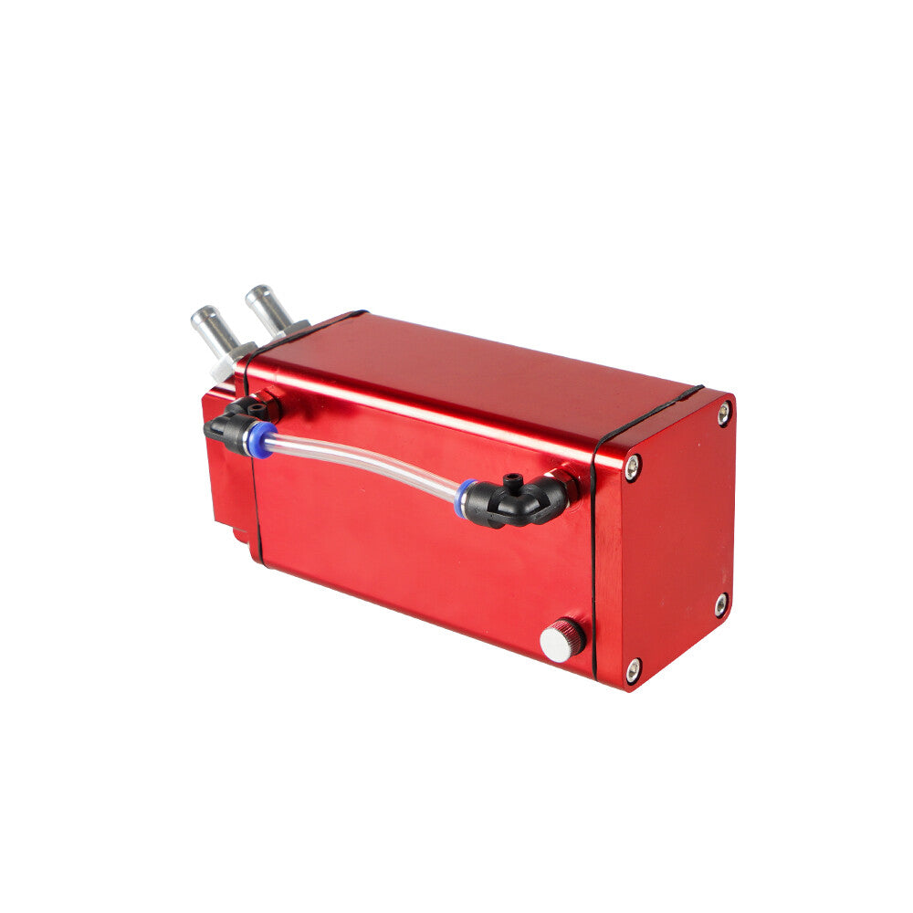 Oil Catch Can Square Shape Reservoir with Breather Filter Red 500ML Aluminum