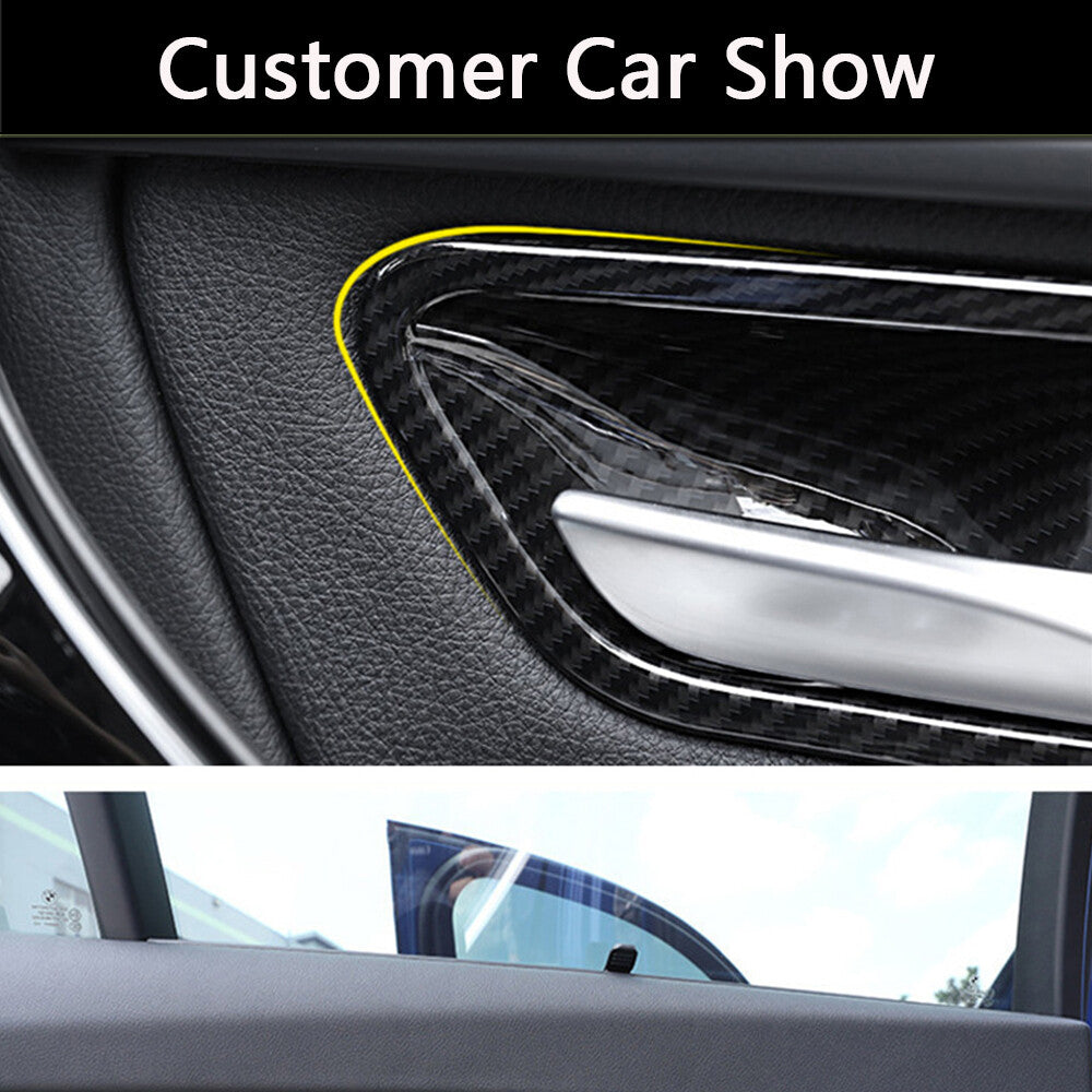4pcs Carbon Fiber Inside Car Door Handle Cover for BMW 3/4 Serises F30 F34 3GT