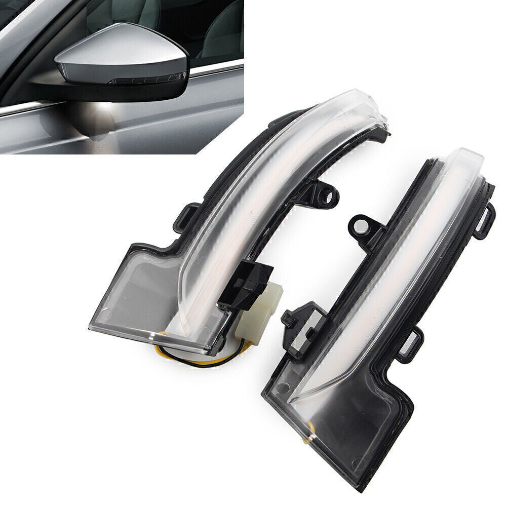LED Mirror Sequential Dynamic Clear Turn Signal Lamp Fit for Skoda Octavia MK3 13-18