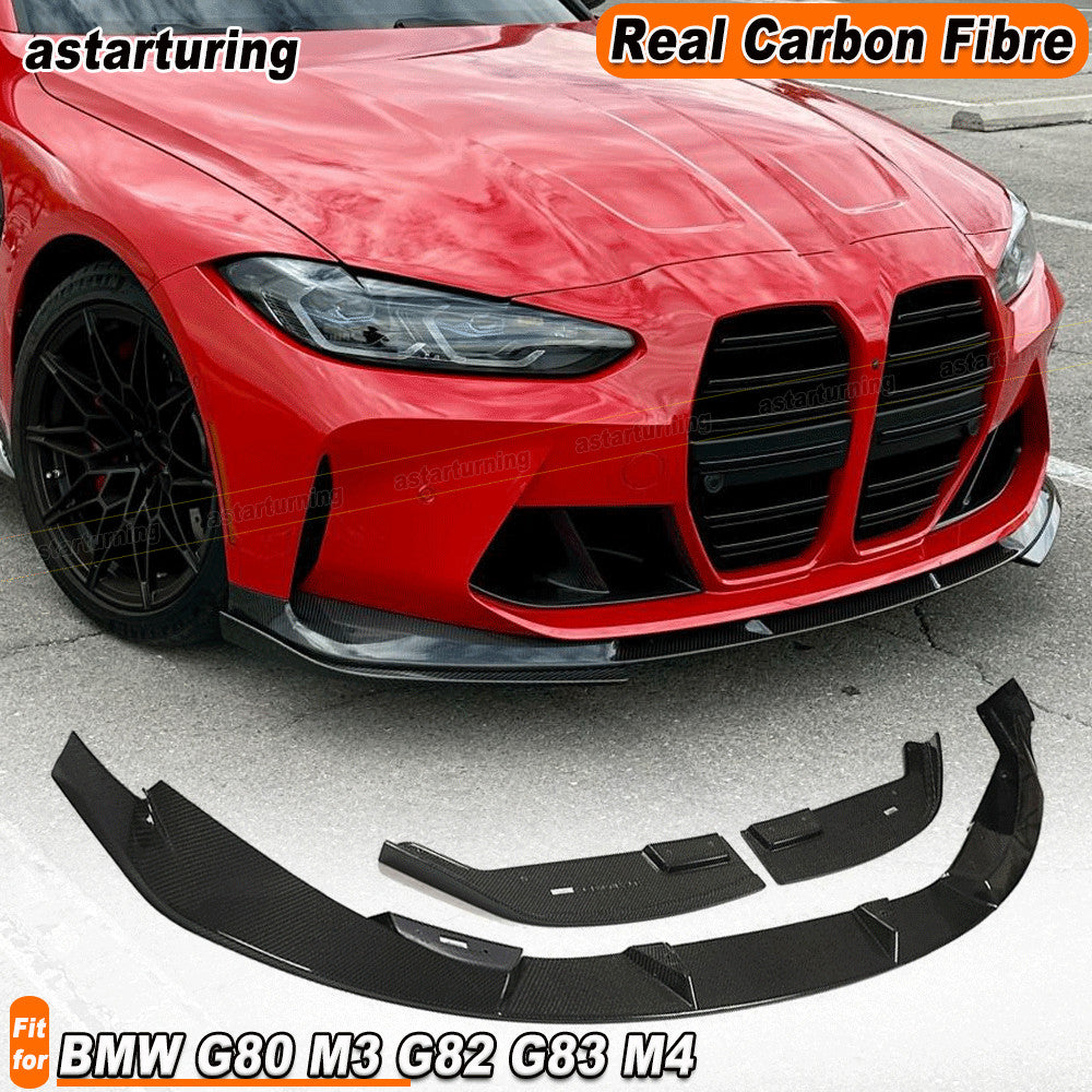 for BMW G80 M3 G82 G83 M4 Real Carbon Fiber Front Bumper Lip Spoiler Splitters
