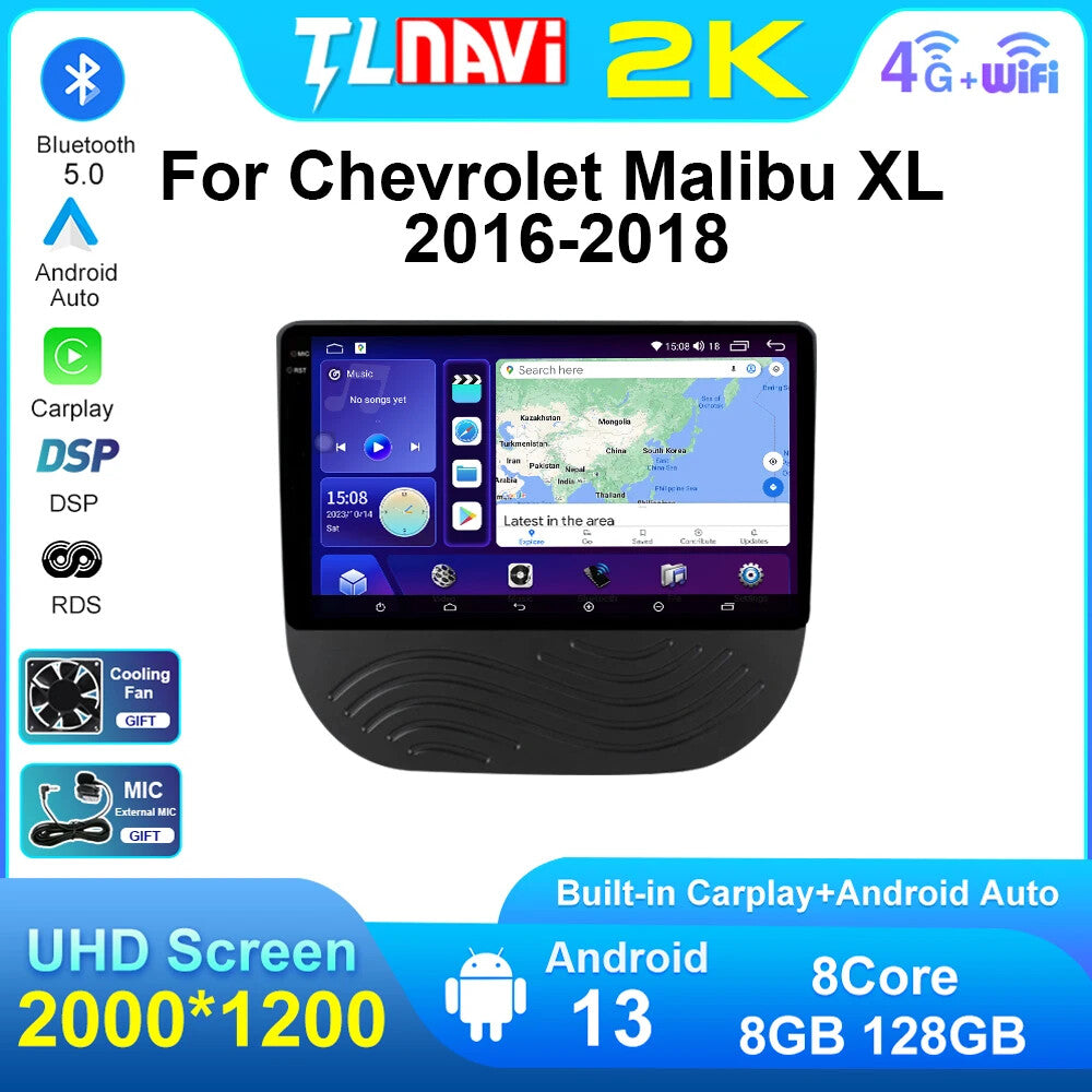 Car Radio CarPlay for Chevrolet Malibu XL 2016-2018 Stereo GPS Multimedia Screen