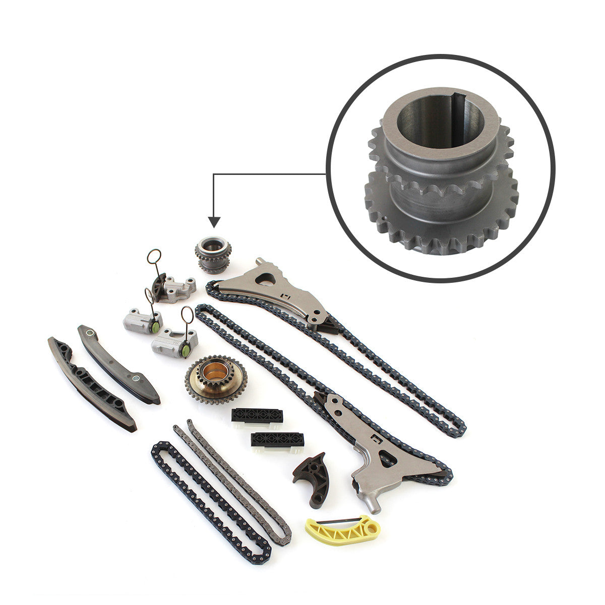 Engine Timing Chain Kit Compatible with for Benz E350 GL450 E400 ML350 GLK350 M276