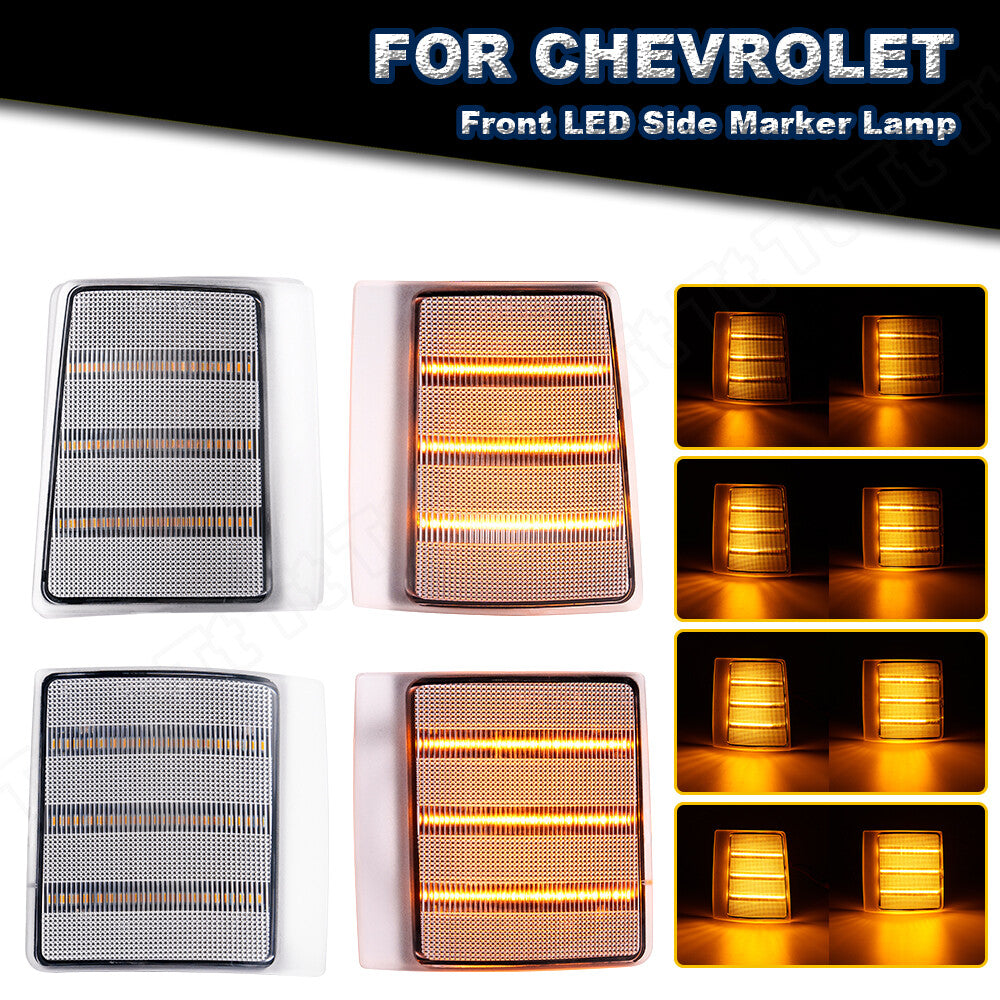 LED transparent corner side marker lights for 1994-1999 for Chevrolet C/K 1500 2500 3500 pickups.