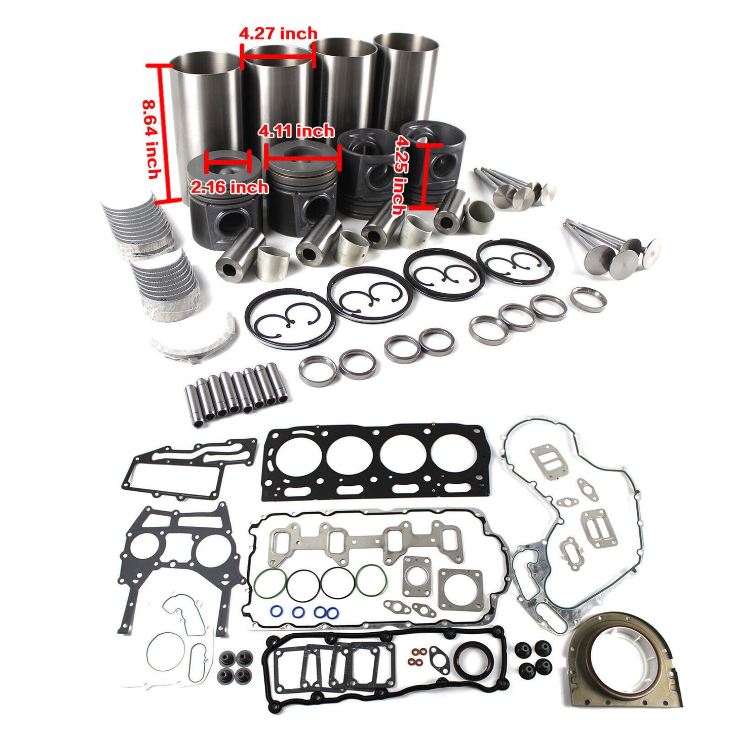 Overhaul Rebuild Kit For CAT 3054C 3054E 3054C/E Backhoe 422E 428D 428E 416E New