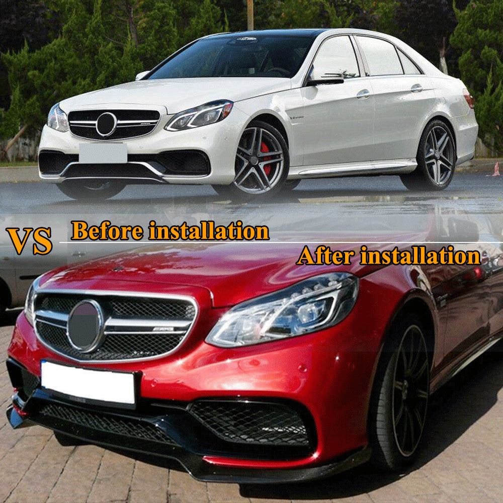 for Mercedes-Benz W212 E63 AMG 14-15 Real Carbon Fiber Front Bumper Lip Spoiler