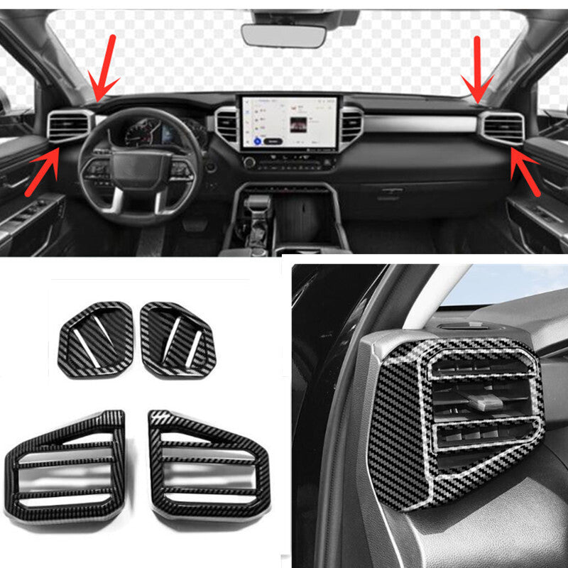4-Piece Carbon Fiber Dashboard Vent Cover Trim Kit for Toyota Sequoia 2023  2024