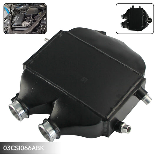 Top Mount Dual Pass Charge Air Cooler Intercooler for BMW M3 M4 (F80 F82) Black
