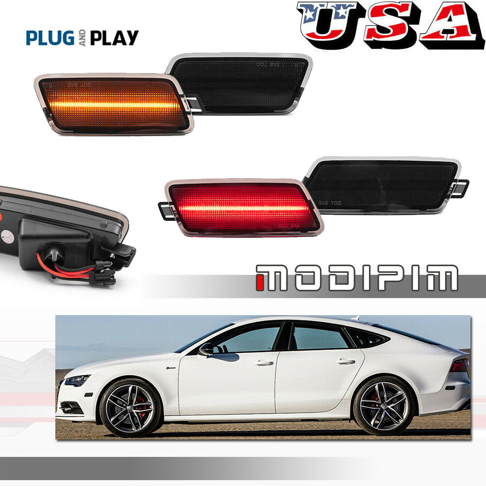 Suitable for 12-18 for Audi A7 S7 RS7 Quattro Smoke Bumper Side Marker Signal Light Kit