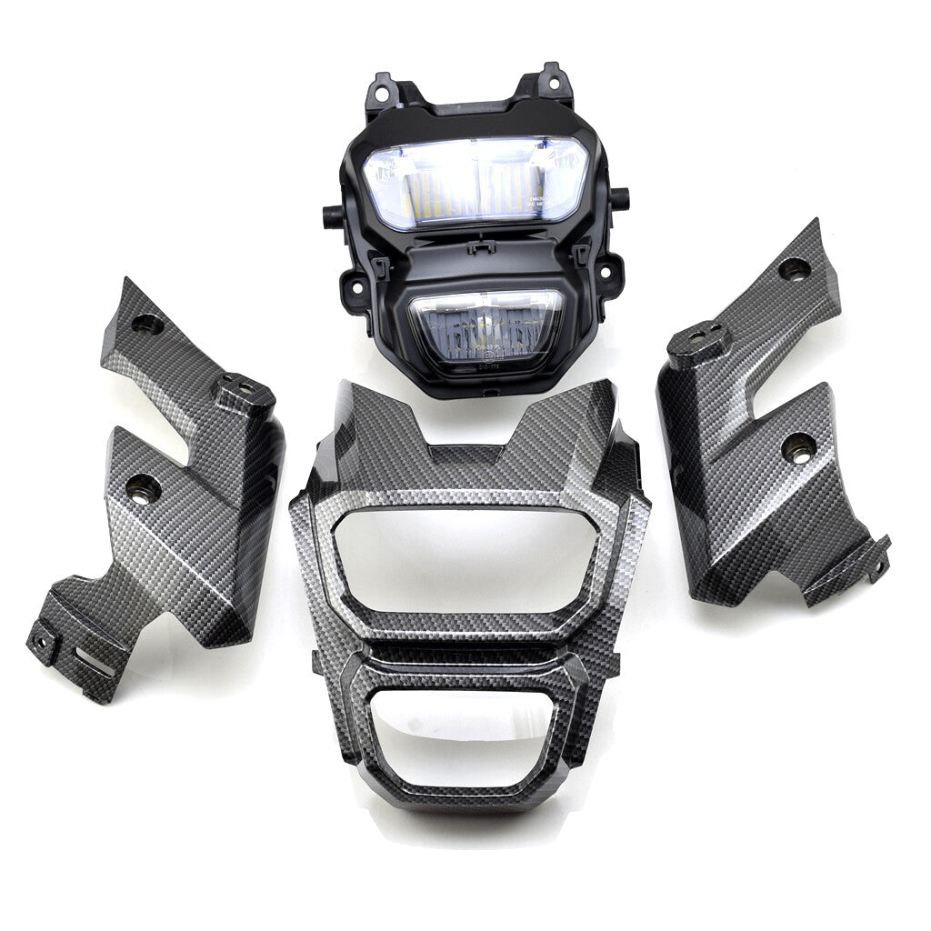LED Headlight Monkey Front Light Lamp Carbon Cover for Honda Grom MSX125 16-18