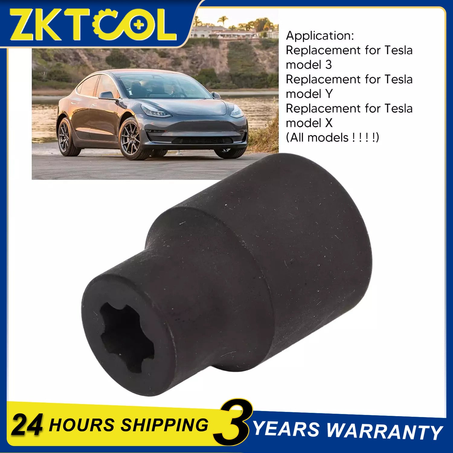 Five-Teeth Battery Cover Removal Socket Fit for Tesla Model 3 Y X