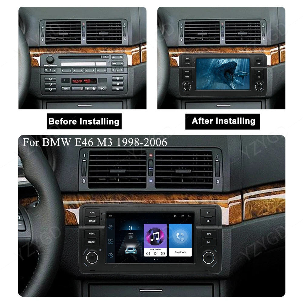 for BMW E46 3-Door Hatchback 2000-2004 Android CarPlay Car Radio GPS Screen WiFi