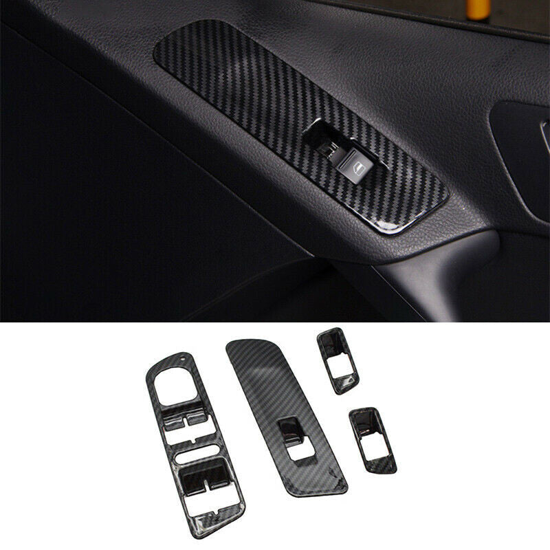 for Volkswagen for Tiguan 2013-2016 Carbon Style Window Lift Panel Switch Cover Trim