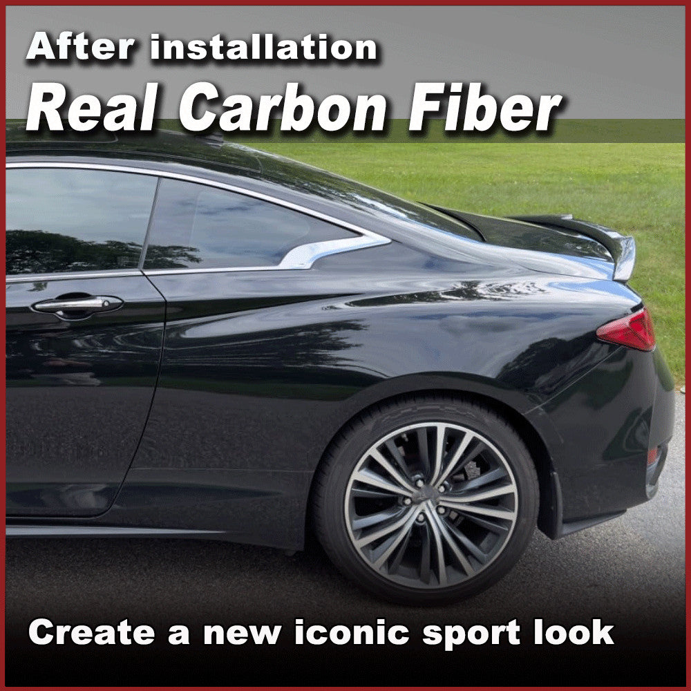 for Infiniti Q60 2016-2019 REAL Carbon Rear Trunk Spoiler Boot Racing Wing Lip