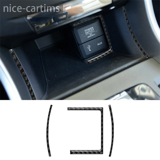 3¡ÁCarbon Fiber Interior Cigarette Lighter Panel Cover for Honda Accord 2013-2017