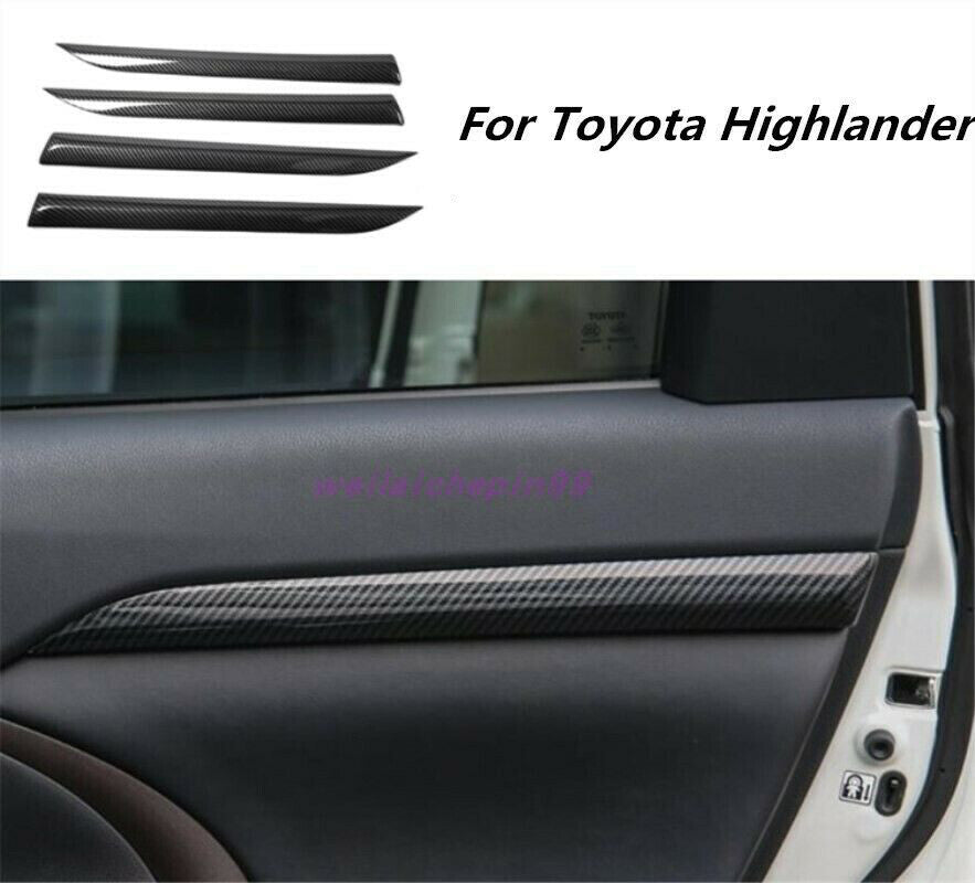 for Toyota Highlander 2014-19 Carbon Fiber Inner Door Armrest Stripe Cover Trim