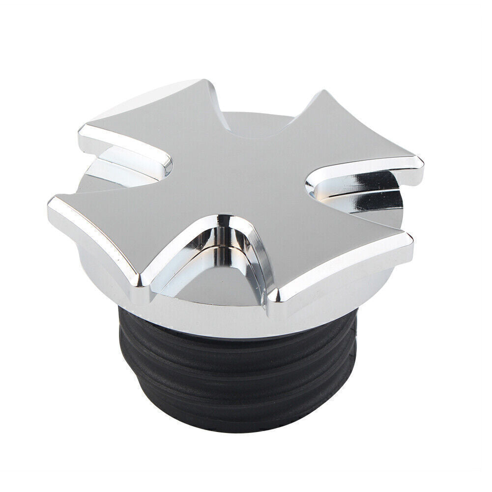 Cross Gas Cap Fuel Tank Thread Chrome for Harley Dyna Sportster Road King Motor