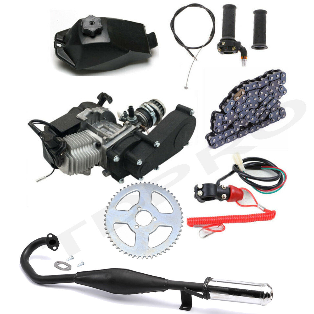 2-stroke 50cc 49cc engine motor kit for go-karts, all-terrain vehicles, bicycle pockets, bicycle dirt