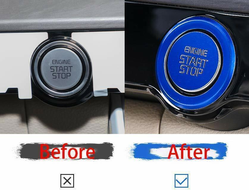 Ignition Switch Start Button Cover Trim for Kia Carnival 2022-2023 Blue Aluminum