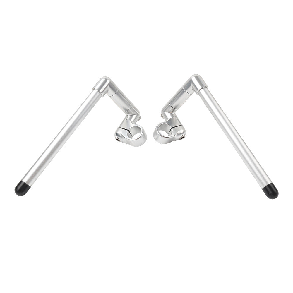 31MM Cafe Racer Bars 7/8 Universal Clip-On Handlebar Fork Tube Silver