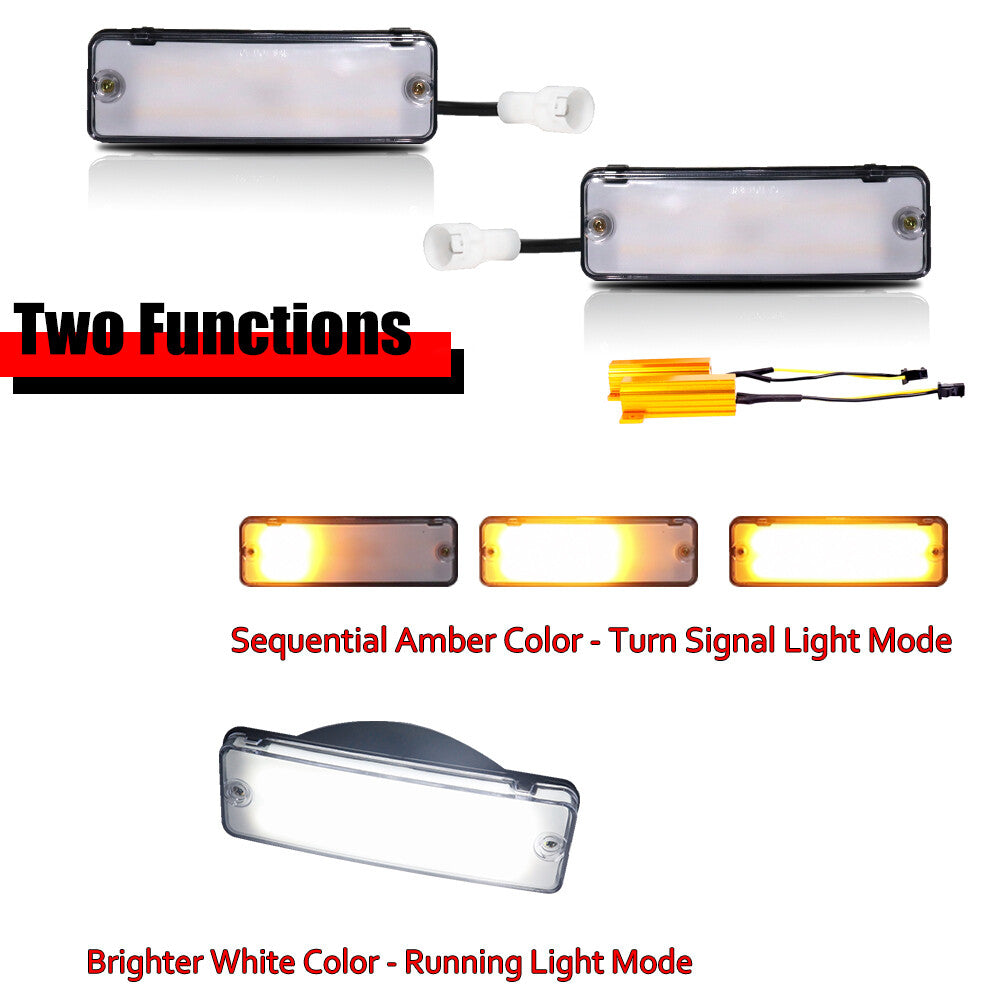 2-piece transparent front bumper turn signal lights suitable for 84-88 for Toyota 4Runner Pickup
