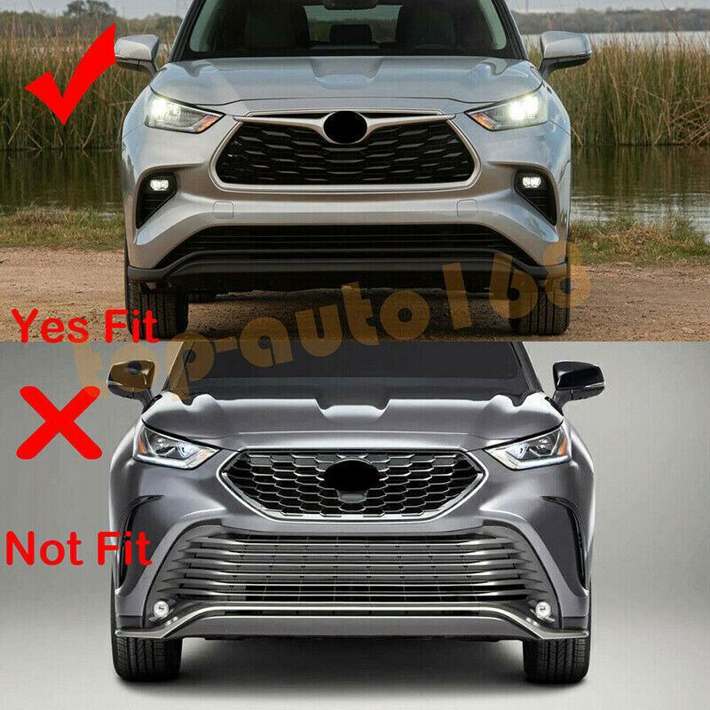 For Highlander 2020-2024 Glossy Black Front Lower Bumper Lip Molding Decor Trim