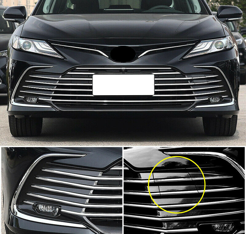 for Toyota for Camry 2021-2022 Stainless Front Center Mesh Grille Grill Strip Trim