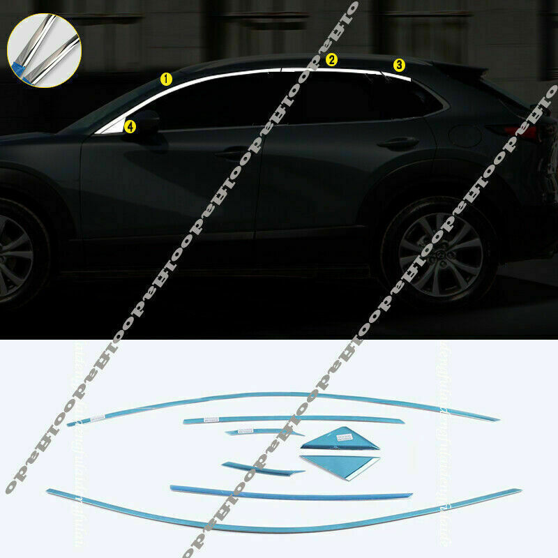 for Mazda CX-30 2020-22 Chrome Steel Upper Window Frame Molding Strip Cover Trim