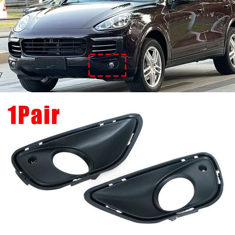 Pair Front Fog Light Bezel Trim Cover for Porsche for Cayenne 2015 2016 2017 2018