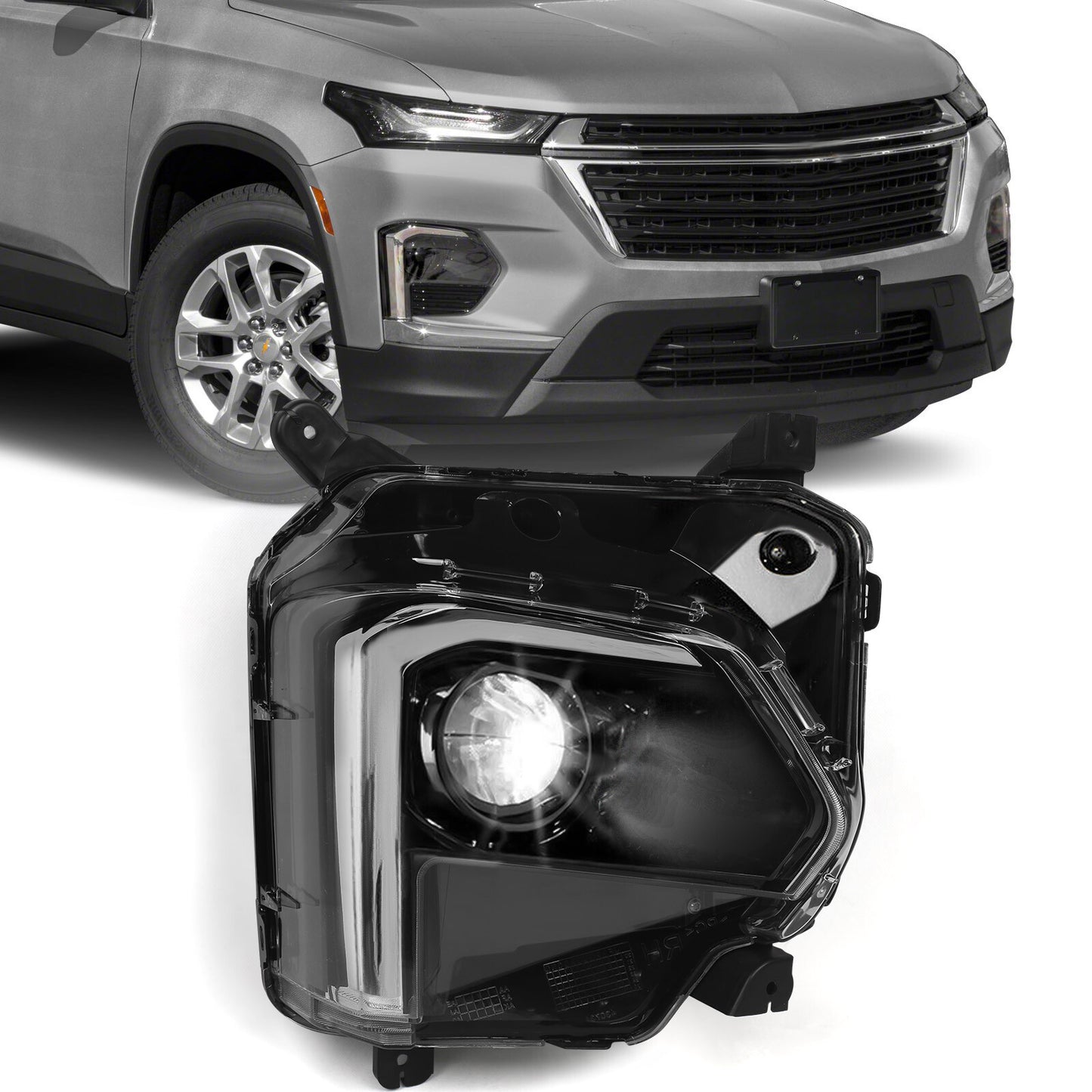 2022-2023 for Chevrolet Traverse Passenger Headlights with LED DRL Projector Headlights
