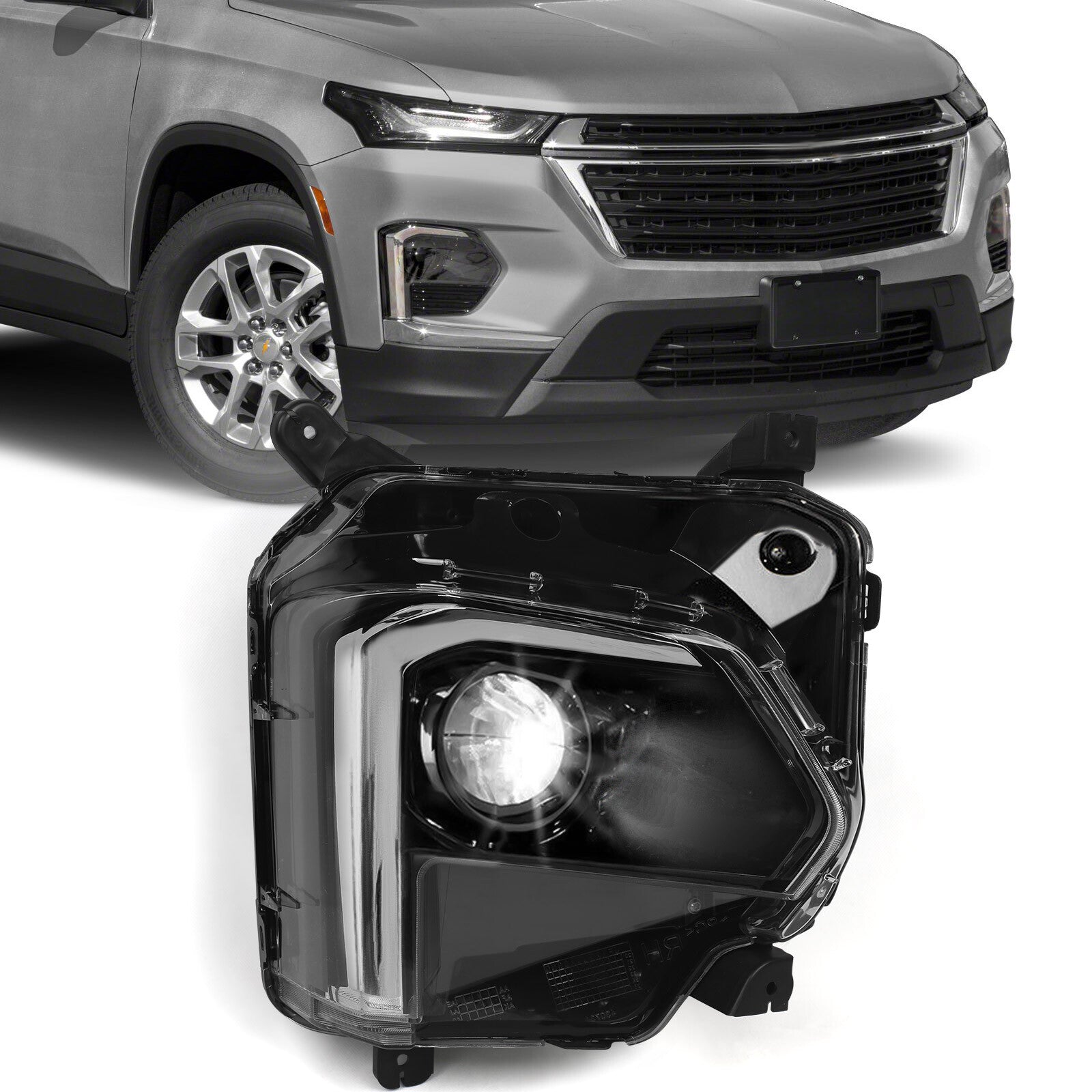 2022-2023 for Chevrolet Traverse Passenger Headlights with LED DRL Projector Headlights