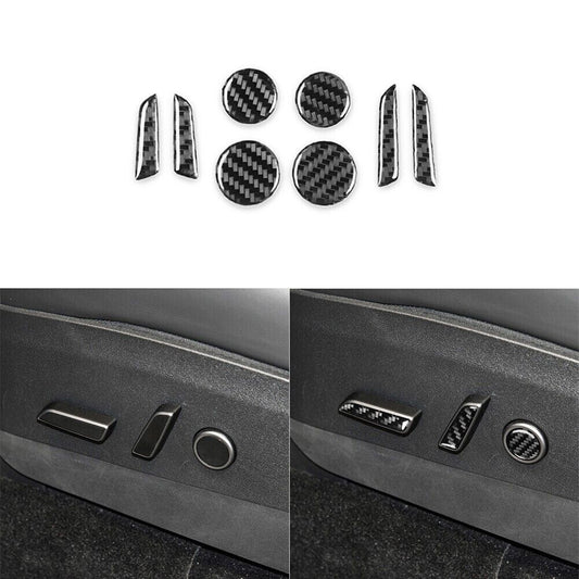 8X Carbon Fiber Console for Seat Adjustment Button Cover for Tesla Model 3/Y 2017-22