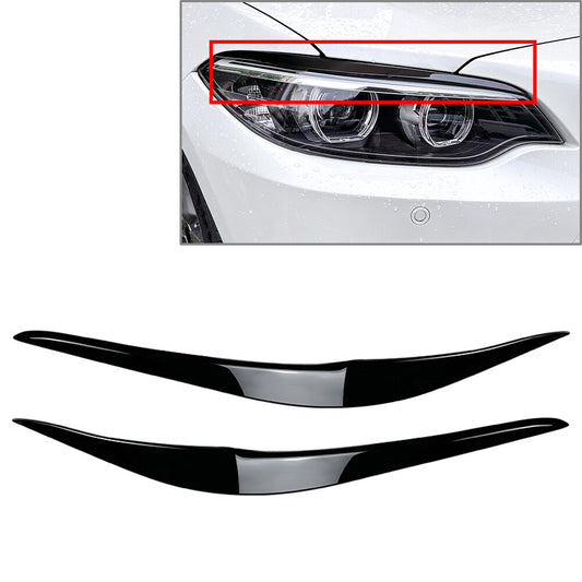 Headlights Eyebrow Cover Trim Fit for BMW 2 Series F22 F23 F87 M2 2 Door 2014-2021